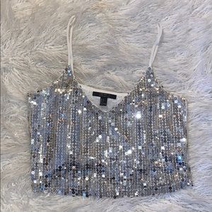 Sequined crop top tank